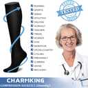 CHARMKING Compression Socks for Women & Men Circulation (3 Pairs) 15-20 mmHg is Best Support for Athletic Running Cycling (Small-Medium, 06 Black/Grey/Navy)
