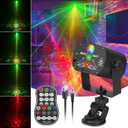 DJ Laser Party Lights, RGB LED Disco Light, Sound Activated Projector Strobe Light with Remote Control for Christmas Halloween Decorations Karaoke Birthday Dance Wedding Stage Show