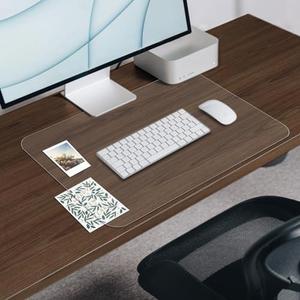 Clear Desk Mat, Clear Desk Pad 24 x 17 in, Desk Protector Mat for Writing & Working, Table Protector Anti-Water & Heat Resistant, for Home & Office, RBDM02T