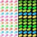 Lenwen 96 Pcs Glow in The Dark Turtle Figure Bulk Luminous Mini Sea Turtle Tiny Resin Animal Miniature Figurines for Ocean Animal Party Favors Ocean Theme Birthday Party Decorations DIY Home Garden