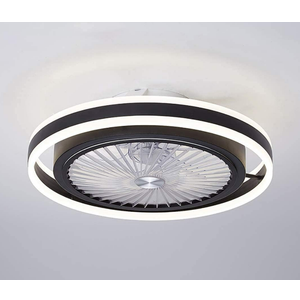 Ceiling Fans with Lights and Remote Control 62W Modern LED Dimmable Fan Ceiling Light Chandelier Bedroom Quiet Timer 3 Speeds Invisible Fan Light Ceiling Smart Living Room Ventilator Lamp Black
