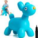 ZOOJOY Bouncy Animal Hopper, Blue Balloon Dog Bouncy Horse for Toddlers 18M+, Inflatable Ride-on Hopping Toys with Pump for Indoor & Outdoor Play, 2 3 4 5 6 7 Years Birthday Gift for Boys & Girls
