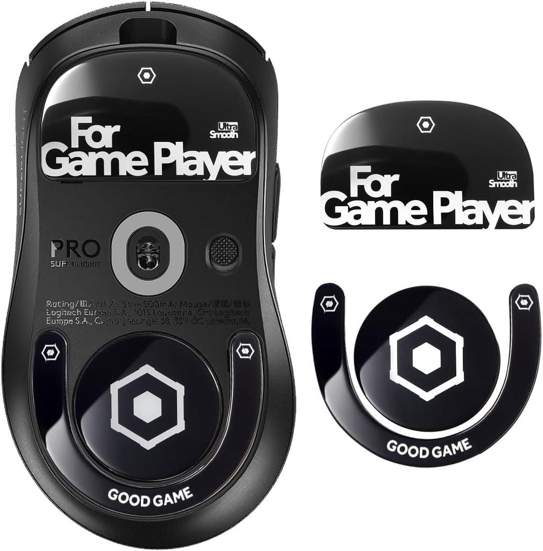 immoenuc Glass Mouse Skates for 2024 Logitech G PRO X Superlight 2 DEX Lightspeed Wireless Gaming Mouse Feet Pads Smooth Durable Game Mouse Accessories (Black)