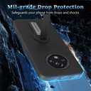 Compatible with Orbic Joy2 2024 Phone Case with Tempered Glass Screen Protector, 360 Rotatable Folding hidden Kickstand/Stand Silicone Shockproof Protective Cover Case for Orbic Joy 2 - Black