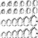 24 Pack 12 Size T-Bolt Hose Clamps, Stainless Steel_304 Working Range 28mm-116mm for 0.75" -4'' Hose ID, Turbo Intake Intercooler Clamp for Automotive