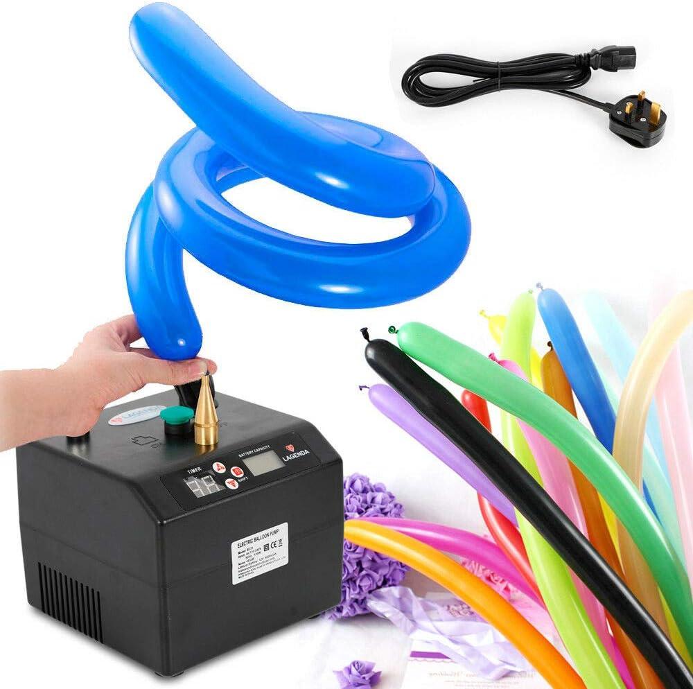 Electric Air Balloon Pump, B23 Lagenda Portable Electric Balloon Pump Balloon Inflator Party Air Blower Electric Balloon Blower Pump with Timer Battery for Party Events Decoration