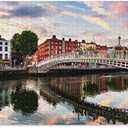 Oarencol Dublin Ireland Ha Penny Bridge Sunset River Landscape Jigsaw Puzzle 1000 Pieces Puzzles for Adults Kids DIY Family