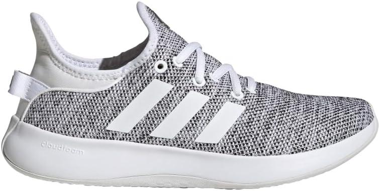 adidas Women's Cloudfoam Pure Sportswear Sneaker (5.5, White/White/Black)