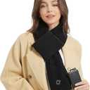 Hlaohswer Heated Scarf for Women Men with Rechargeable 5000mah Battery Pack Heated Neck Pad,Three Temp Settings, Rapid Heat,Neck Warmer Warp (Deep Black)