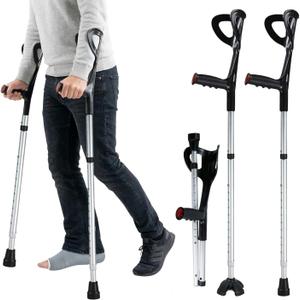Forearm Crutches for Adults & Seniors, Adjustable Aluminum Pair