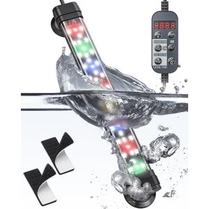 Pawfly 5 W Aquarium LED Light 8 Inch 24/7 Fish Tank Light with Full Spectrum Brilliant White Blue Red Green Lights Multi-Colored LEDs with D/N Mode Single Color Effects Timer and Adjustable Brightness