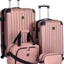 Travelers Club Midtown Hardside 4-Piece Luggage Travel Set, Rose Gold