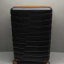 5-Piece Lightweight Luggage with Backpack Sets, ABS+PC Hard Shell Suitcase with TSA Lock & YKK Zipper (Black Brown, 20in/24in/28in/BP/TB)