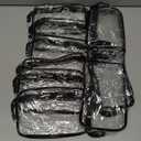 Tbestmax 10 Pcs Clear Cosmetic Bags Small Makeup Bags Portable Waterproof Travel Toiletry Bags Organizer Black, 7.5"x 4.8"x 2.3"