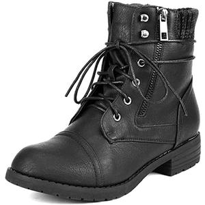 DREAM PAIRS Women's Lace Up Combat boots Ankle Booties. 9