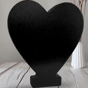 AOCEAN 12 inch Black Wood Letters Unfinished Wood Letters for Halloween Decorative Standing Letters Slices Sign Board Decoration for Craft Home Party Projects (Love)