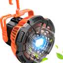 15000mAh Portable Camping Fan with Lantern, Rechargeable Battery Operated Fans with Hook, Glamping Tent Hanging Fan for RV Travel,Car Camping Essentials Accessories,Hiking Gear,Hurricane Survival Gear
