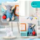 16" Soft Blue Elephant Stuffed Animals for Boys and Girls,Cuddly Knitted Dressed Stuffed Elephant Plush Toys for Newborn Babies and Kids,Great Gifts on Birthday,Christmas,Machine Washable
