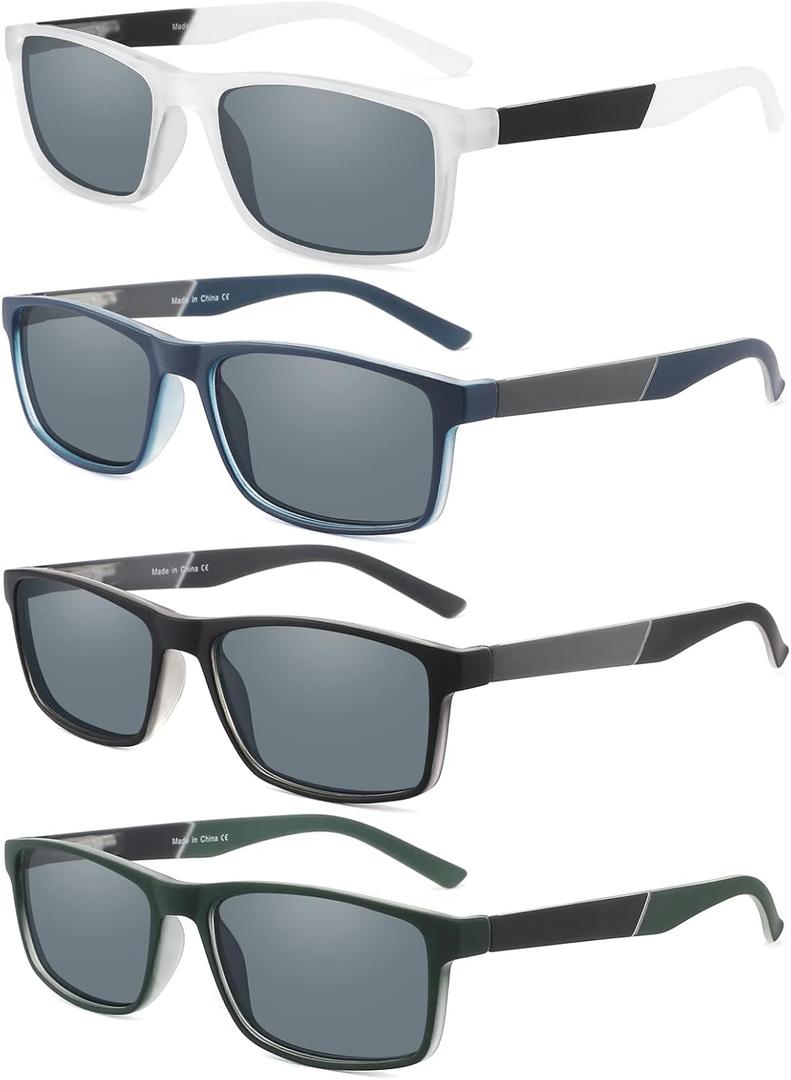 DONGDI Blue Light Blocking Reading Glasses 4 Pack Computer Readers for Women Men, Anti Glare UV Ray Filter Eyeglasses (4 PACK SUNGLASSES, 1.50)