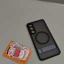 CANSHN Designed for Samsung Galaxy S26 Plus Case (6.7 inch) with Durable Metal Stand, Upgraded [Full Camera Protection] Translucent Matte Back, Hard Case Cover, Black