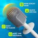 Silicone Toilet Brush, L-Shaped Toilet Brush and Holder Set, Bathroom Toilet Brush with Long Non-Slip Handle, Wall Mounted or Floor Standing Design, for Home and RV Use