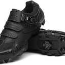 KESCOO Mens Mountain Bike Shoes with 2-Bolts SPD Cleats Included, Cycling Shoes with Quick Ratchet Buckle Indoor Outdoor Riding Biking, M 10 – 10.5, W 11.5 – 12