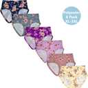 Womens Underwear Ladies Panties Mid High Waist Briefs for Woman Floral Print Pantys 6-Pack (XXL)