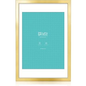 LaVie Home 20x30 Picture Frame Gold Poster Frame,Display Pictures 18x24 with Mat or 20x30 Without Mat, Stable and Sturdy Frame and Polished Plexiglass, Horizontal and Vertical Format of The Walls