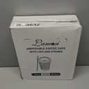 Lamosi 10 oz Disposable Coffee Cups with Lids, 50 Pack Insulated Hot Cups To Go Paper Coffee Cups with Lids and Straws, Corrugated Ripple Wall Cup for Hot Drink, Office, Coffee Bar (Black)