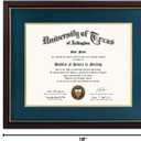 GraduationMall 11x14 Diploma Frame with Navy over Gold Mat or Display 15x18 Certificate without Mat,Solid Wood & Tempered Glass,Cherry Finish with Gold Trim