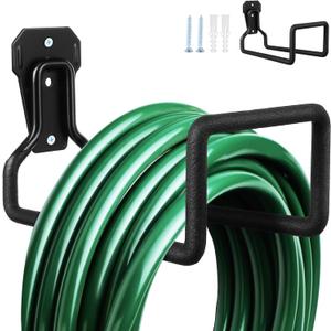 PartyKindom Garage Hooks Black Metal Three Hole Wall Hangers Two Pack