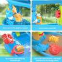 VGY 5-Tier Water Table for Toddler 3-5 4-8, Kids Summer Outdoor Water Table Beach Toys, Kids Water and Sand Activity Sensory Table, Rain Shower Splash Pond Toddler Water Play Table for Boys Girls