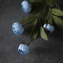 6 Pcs 27" Faux Silk Peony Artificial Flowers Stems for Vase (Dusty Blue)