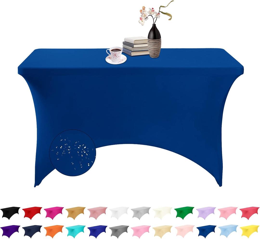 Spandex 4ft Waterproof Table Cover for Party,Wedding, Banquet, and Events(Classicbule) (48" x 30" (Rectangular))