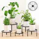 5-Pack Decent Metal Plant Stand Indoor, Assembly Free Plant Stands for Multiple Plants Outdoor, Anti-Rust Flower Display Stand, Corner Plant Shelf for Home Patio Gardening Decor (Black)