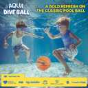 Aqua Dive Ball 9" Basketball – Underwater Pool Game for Kids All Ages – Fun Water Toy to Dribble & Shoot – Great for Outdoor Pool Parties & Summer Water Game Fun – Birthday Gift for Boys & Girls