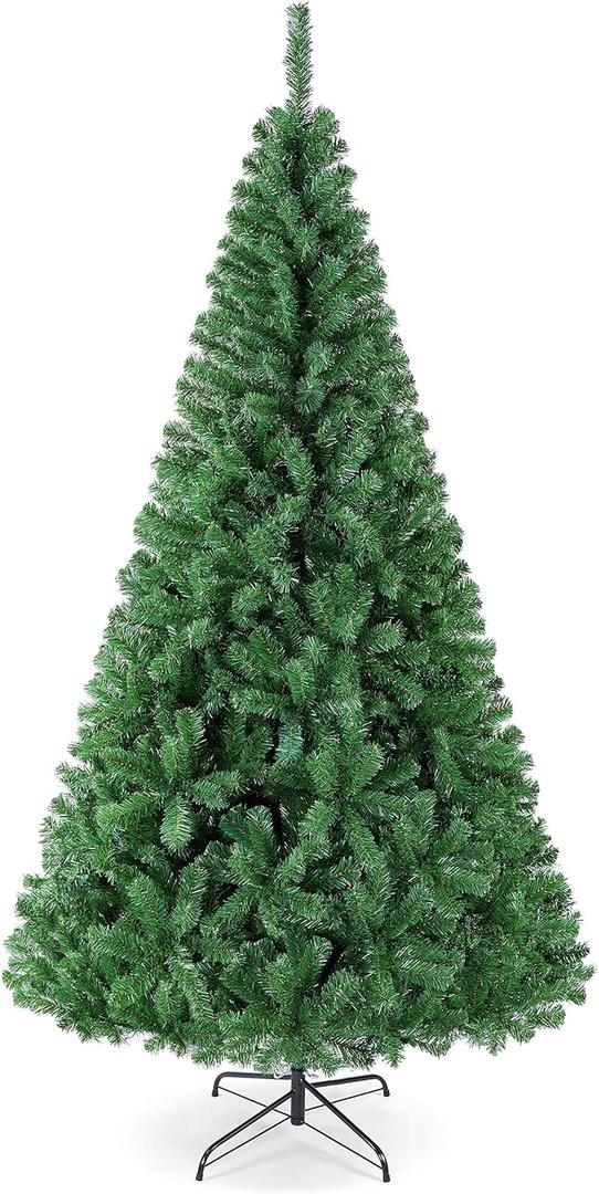 Yaheetech 7.5ft Artificial Full Spruce Christmas Tree, Artificial Xmas Tree with 1011 PVC Branch Tips and Foldable Metal Stand for Home, Party, Office Decoration, Holiday Dcor Indoor & Outdoor, Green