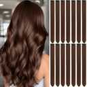 LADYAMZ Colored Hair Extensions 20 In Dream Rainbow Clip in Hair Extensions Party Highlights, Colorful Long Straight Synthetic Hairpieces for Girls Women Kids Gift(Light Brown)