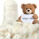 1.1lb Cotton Stuffing for Stuffed Animals Soft Pillow, Natural Cotton Fiber Filling Batting, for Toys, Cloud Decorations, and More