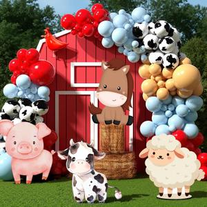 Gemscream 4 Pcs Large Farm Animals Decorations 22.4 Inch Cute Animal Cutouts Cartoon Backdrop for Farm Birthday Party Supplies Baby Shower Decorations Photo Booth Props Gifts