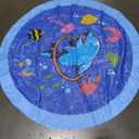 Peteast Splash Pad for Dogs & Kids - Anti-Slip Dog Pool for Large Dogs, 0.58 mm Thickened Durable Outdoor Water Play Mat, Summer Sprinkler Toy for Backyard (67in, Blue)