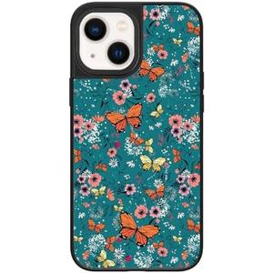 Ehreus Floral Butterfly Pattern Phone Case for iPhone 13 - Slim Shockproof Hard Shell with 5ft Drop Protection, Cute Aesthetic Phone Cover, Gift for Teens and Women