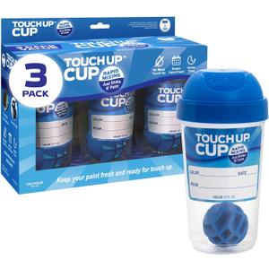 Touch Up Cup Empty Plastic Paint Storage Containers with Lids for Leftover Paint, Touch Ups, As Seen On Shark Tank Products, 13 oz, Pack of 3