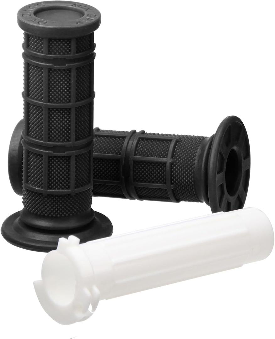 PW50 Grips, PW50 Handlebar Grips for Yamaha PW50 Peewee Y-Zinger PW 50cc PY 50 YT60 YT60L Kid Bikes 3/4 Half-Waffle Handle Bar Soft Grip Throttole Tube Accessories (Black)