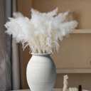 GeLive 9 Inch Textured Matte White Bulbous Ceramic Vase, Handmade Rustic Farmhouse Pottery, Boho Wabi Sabi Minimalist Neutral Centerpiece for Fresh & Dried Flowers, Living Room, Kitchen, Mantel Decor