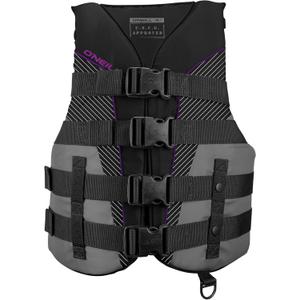 O'Neill Women's SuperLite USCG Life Vest (Medium, Black/Smoke/Black:Ultra Violet)