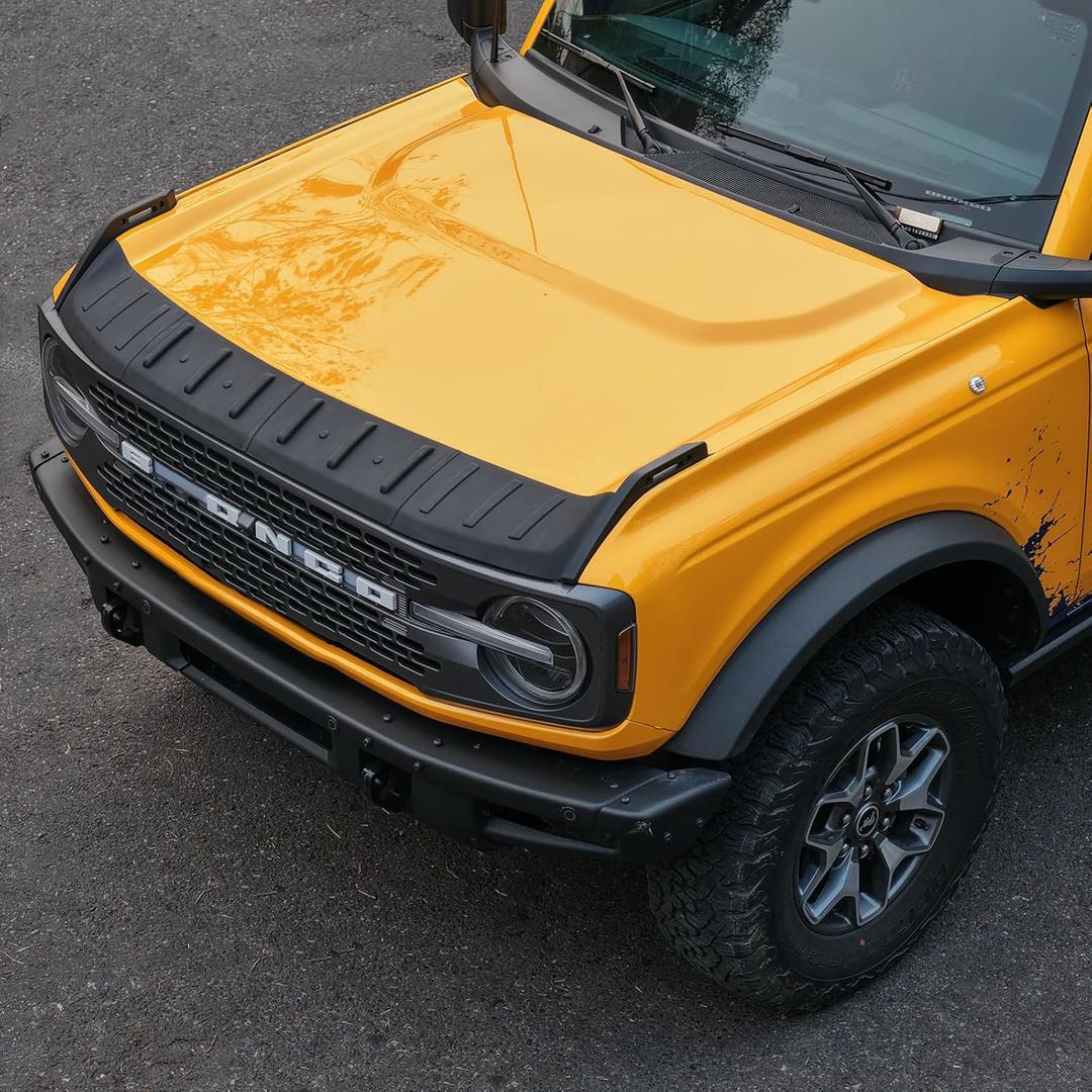 Hood Deflector Fit for Ford Bronco 4-Door & 2-Door 2021 2022 2023 2024 2025 2026, Flexible TPE Hood Protector, Trail Armor Hood Guard Shield Bug Deflector, Stone & Debris Guard