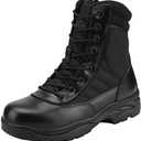 NORTIV 8 Men's Military Tactical Work Boots Side Zipper Leather Motorcycle Combat Boots Trooper 8.5W