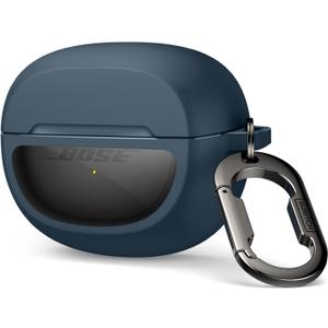 SURITCH Case Cover for Bose Ultra Open Earbuds(2024), Shockproof Protective Cover for Bose Ultra Open Wireless Ear Earbuds Charging Case Accessories with Carabiner, Navy (Blue)