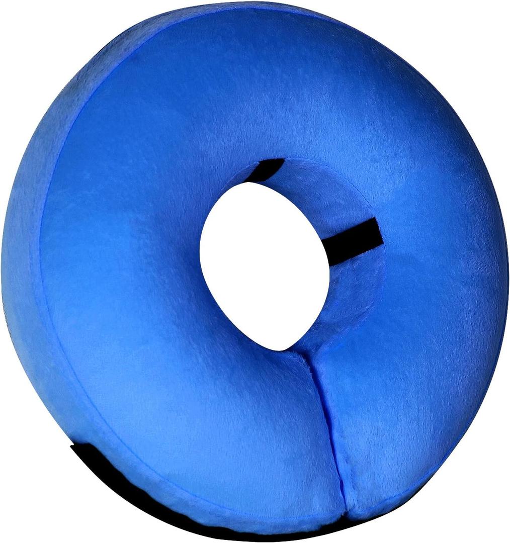 Inflatable Dog Cone Collar-Soft Protective Cone for Dogs After Surgery,Dog Donut Collar for Large Medium Small Dogs and Cats (Blue,Large) (Large(Neck:12"-18"))